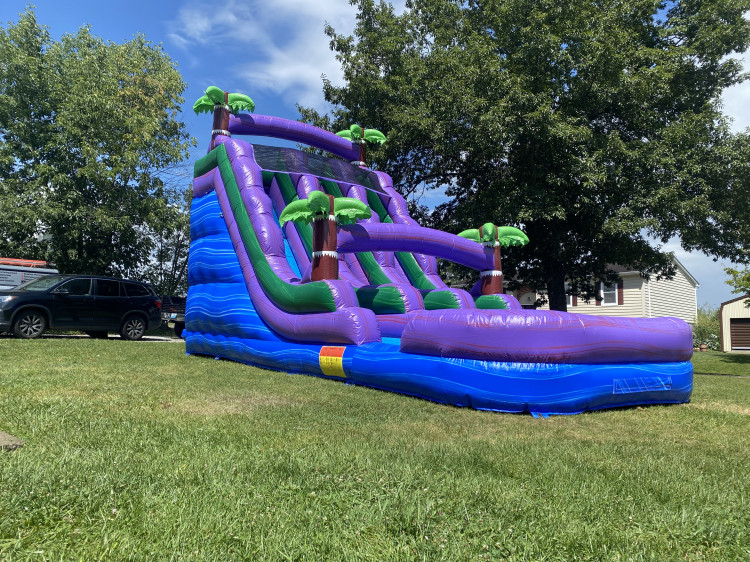 18FT Tropical Paradise Water Slide Dual Lane Wet/Dry