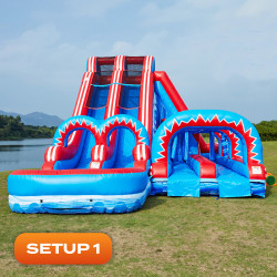 Freedom20Falls20Setup2012020ft20Inflatable20water20slide20 1 Freedom Falls 20ft & Slip N Slide